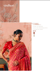 Kimora Sindhuri Premium Bindiya Bandhani Georgette Saree with Blouse SA-487