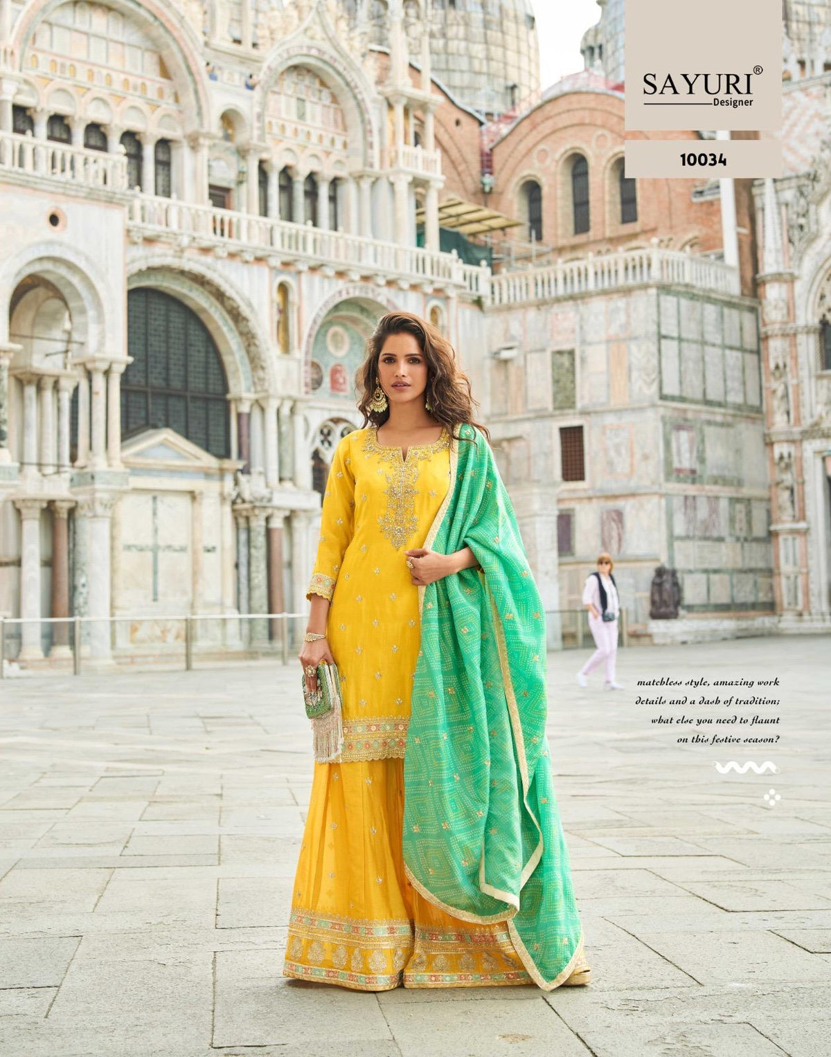 The TAJ Palazzo Suit| Limited Edition Festive Wear | Sayuri Designer 10034