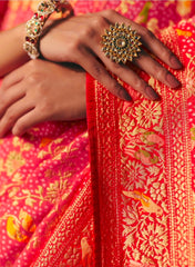 Kimora Sindhuri Premium Bindiya Bandhani Georgette Saree with Blouse SA-487