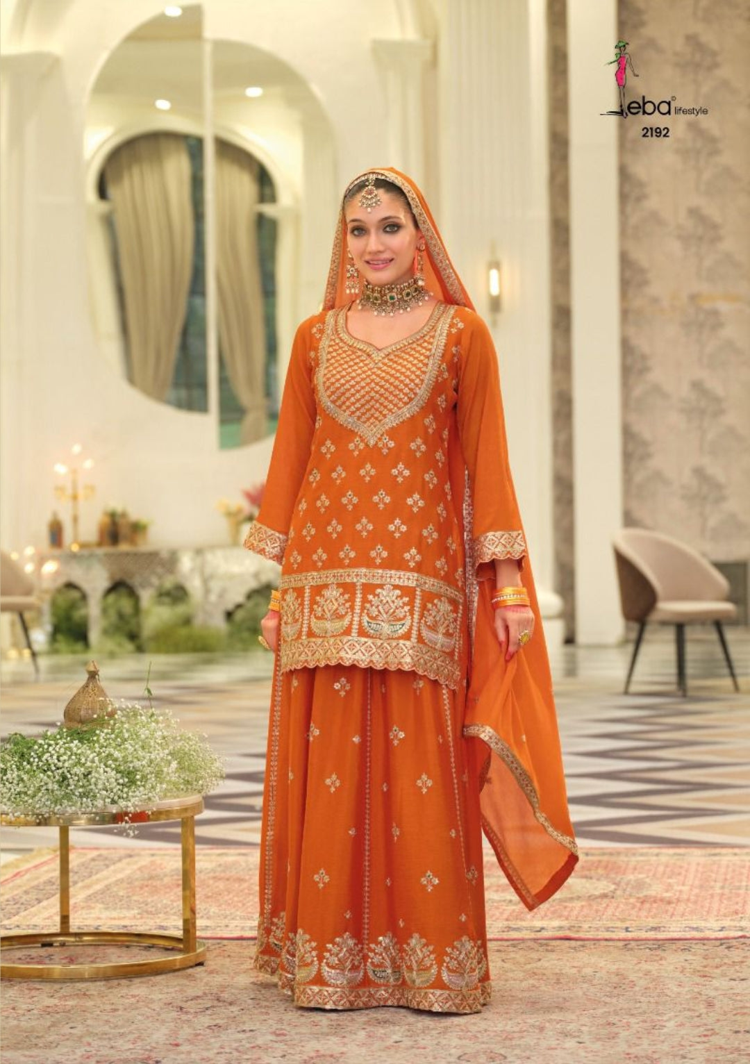 Eba Lifestyle Rangoli Series 2192 | Embroidered Chinon Suit Set