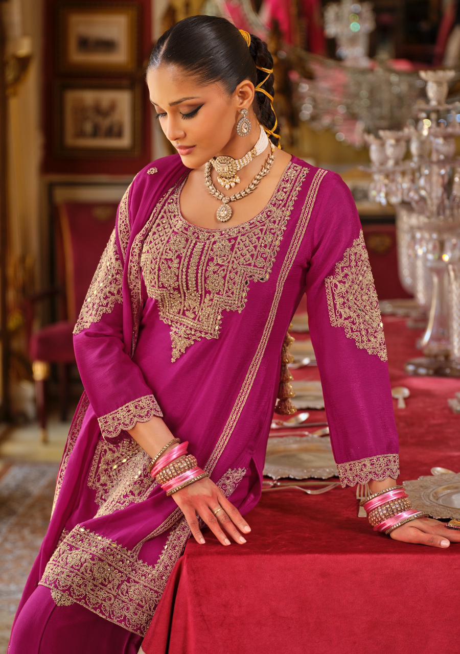 Eba Lifestyle Avantika Heavy Chinon Embroidered Suit Set with Dupatta | Eba Lifestyle 1957