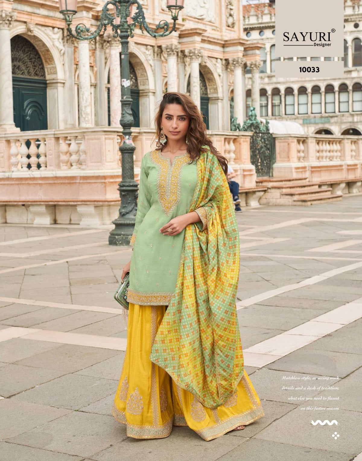 The TAJ Palazzo Suit| Limited Edition Festive Wear | Sayuri Designer 10033