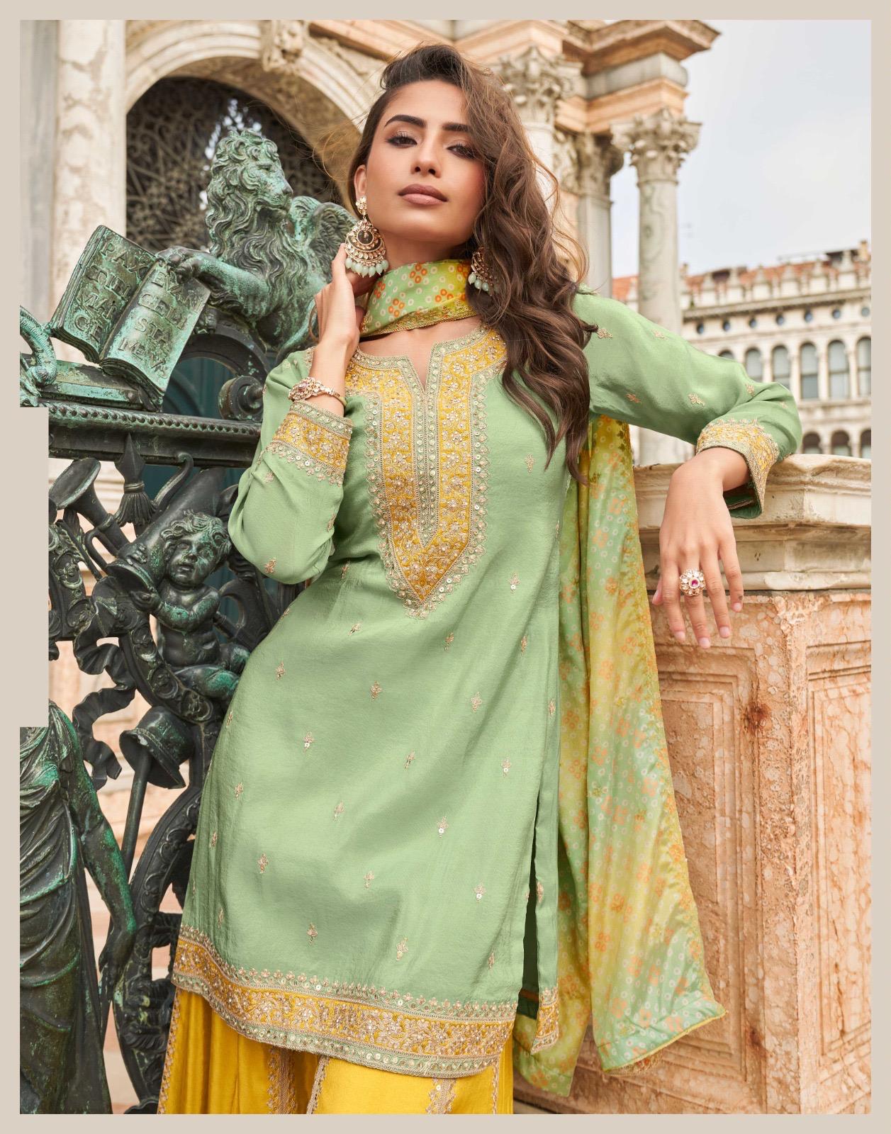 The TAJ Palazzo Suit| Limited Edition Festive Wear | Sayuri Designer 10033