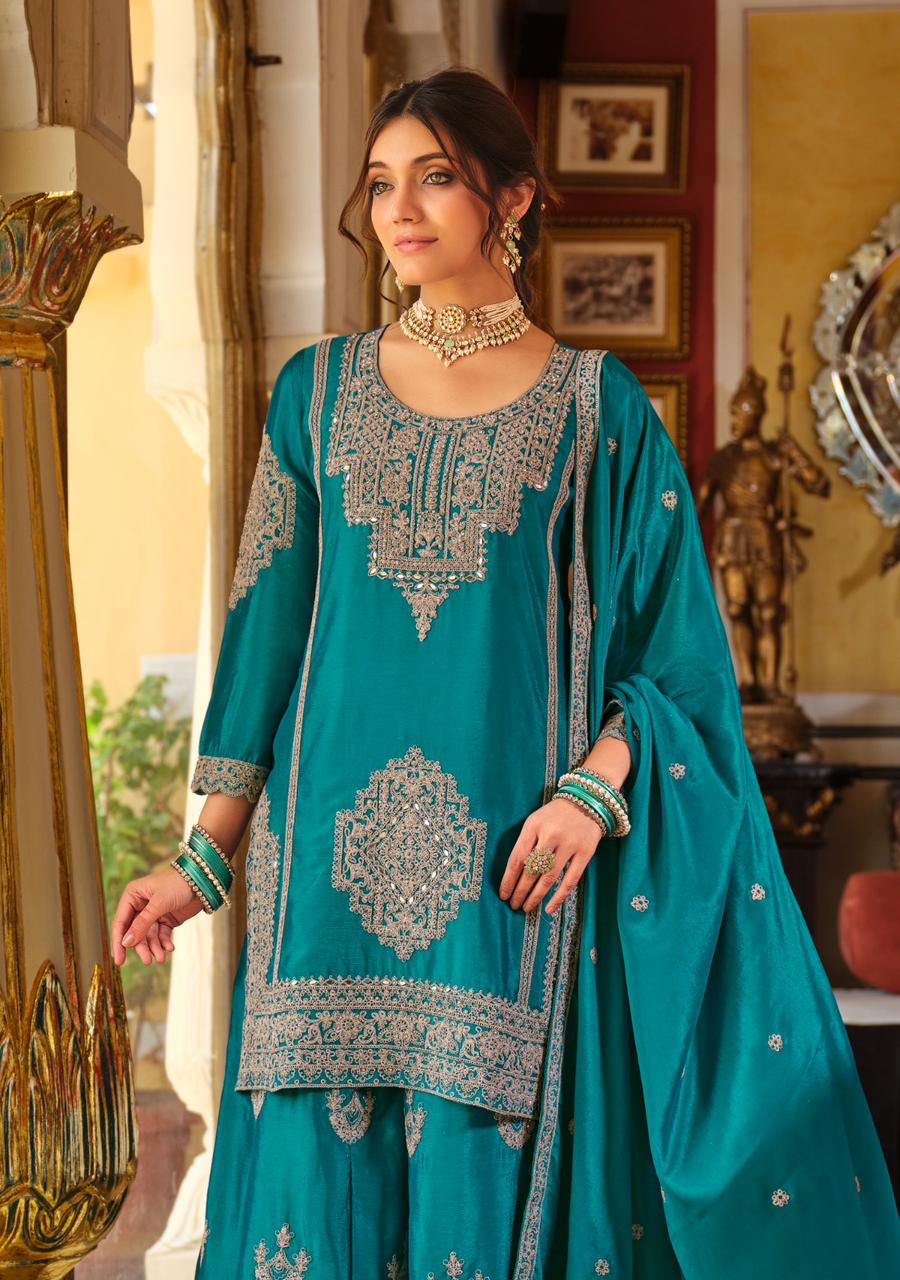 Eba Lifestyle Avantika Heavy Chinon Embroidered Suit Set with Dupatta | Eba Lifestyle 1958