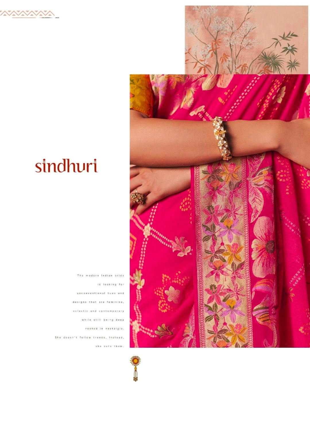 Kimora Sindhuri Premium Bindiya Bandhani Georgette Saree with Blouse SA-483