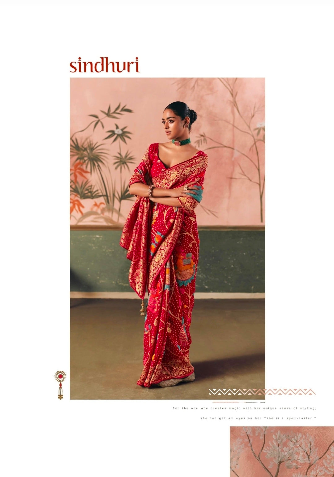 Kimora Sindhuri Premium Bindiya Bandhani Georgette Saree with Blouse SA-481