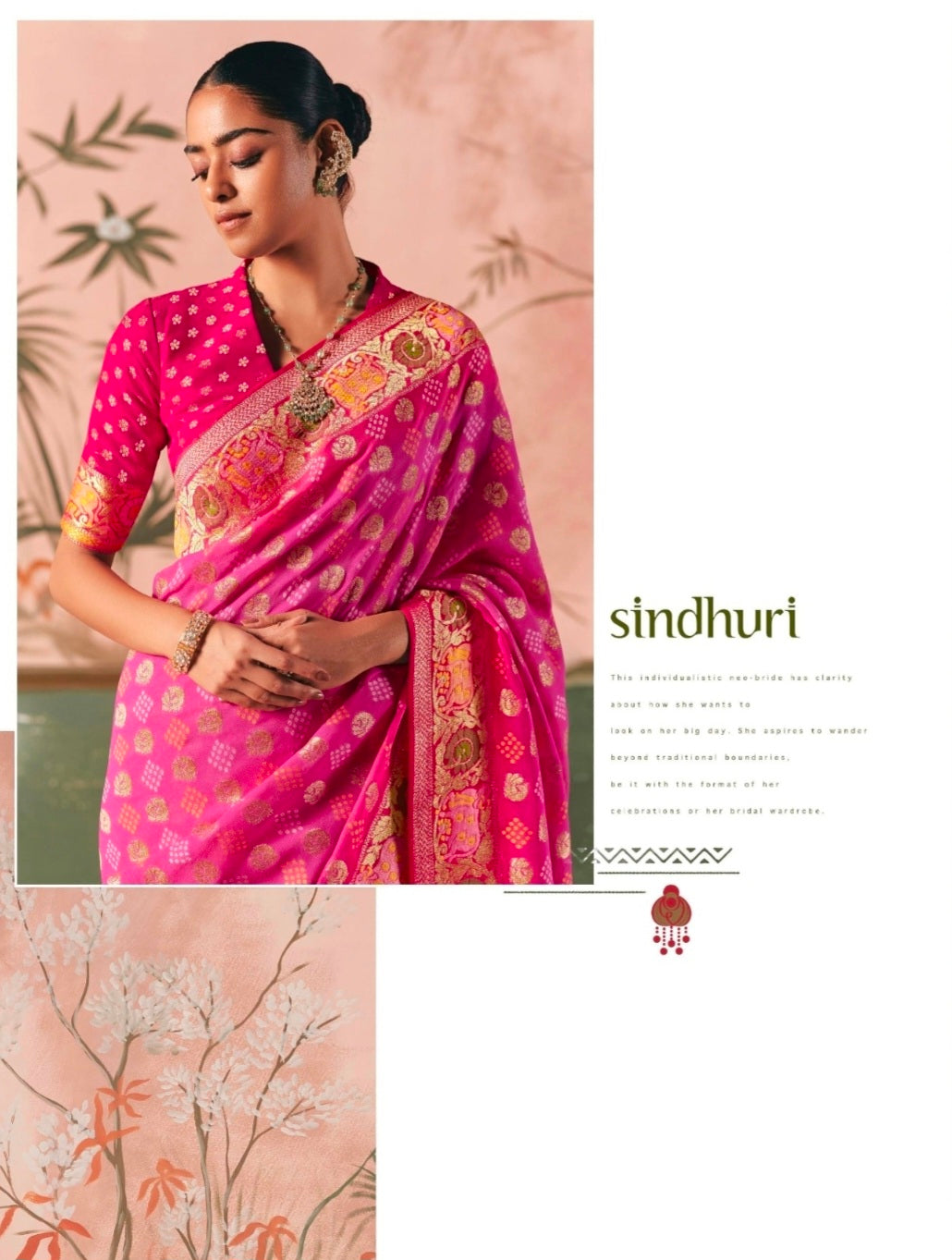 Kimora Sindhuri Premium Bindiya Bandhani Georgette Saree with Blouse SA-491