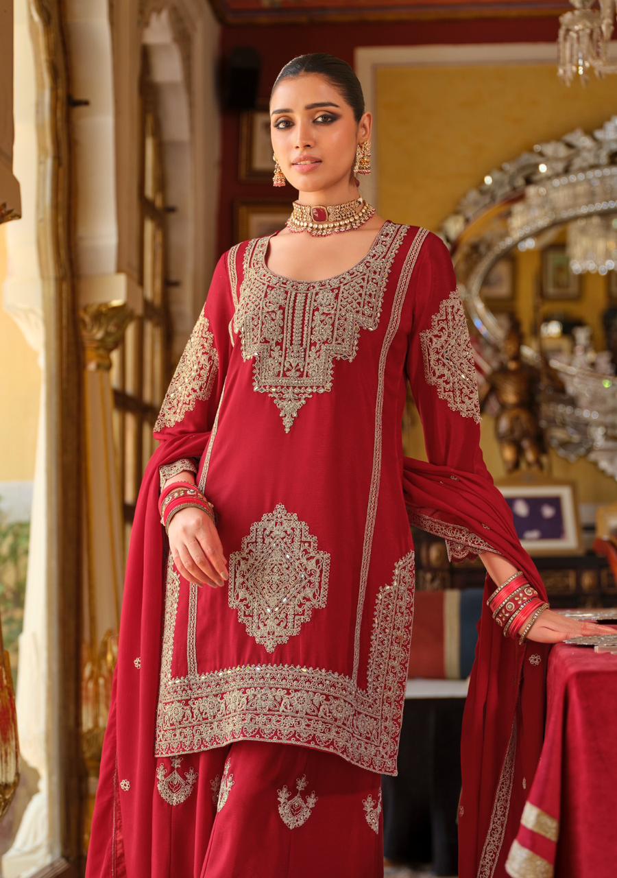 Eba Lifestyle Avantika Heavy Chinon Embroidered Suit Set with Dupatta | Eba Lifestyle 1955