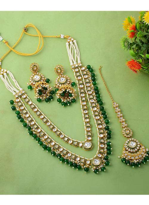 Dark Green Kundan Festival Wear Necklace Set MKSW364531